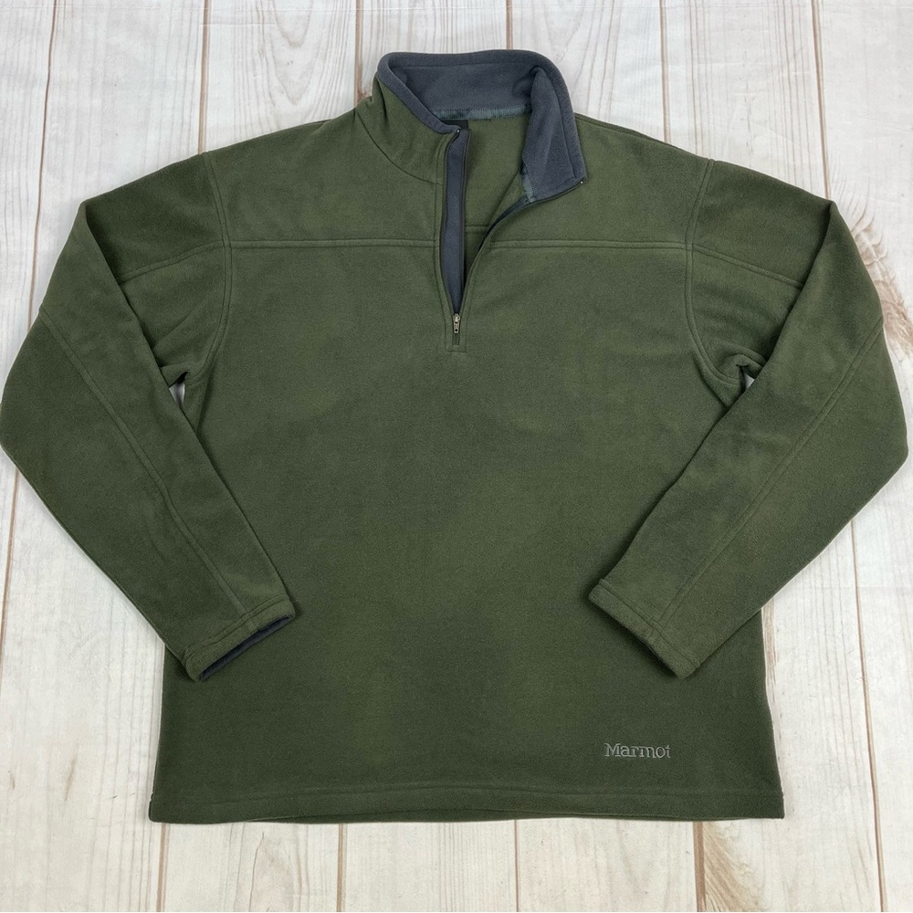 Marmot 1/4 Zip Pullover Fleece Jacket Green Sz XL
